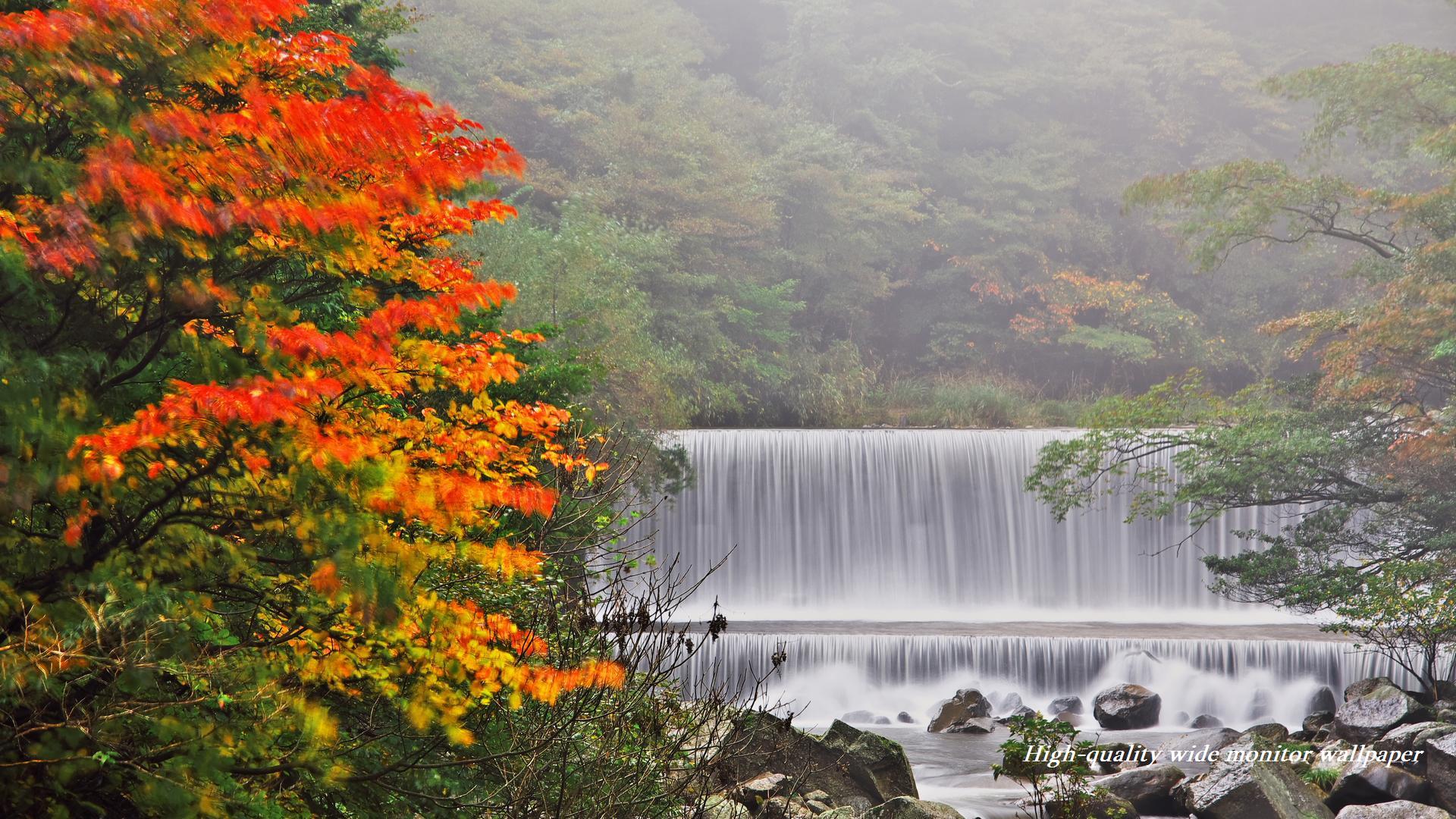 霧島川の紅葉をモチーフにしましたワイドモニター専門高画質壁紙 アスペクト比１６ ９ 19 1080 秋の風景 自然風景 花 景色